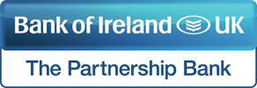 A blue banner with the words of ireland and partnership