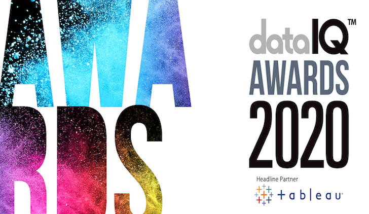 A banner with the words data awards 2 0 1 9 written in front of it.