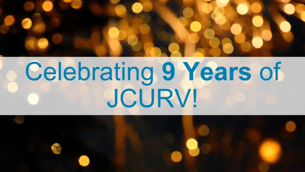A poster of clebrating 9 years of jcurv